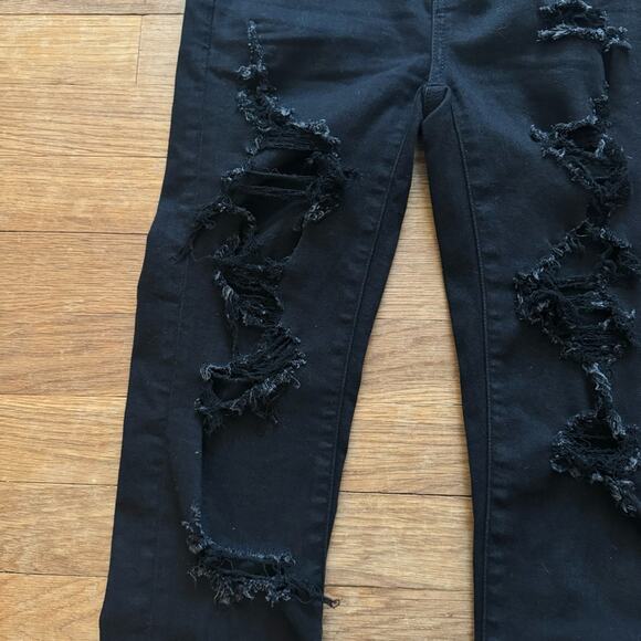 American Eagle black high rise distressed casual jeggings pants size 0 
 b33 - Picture 6 of 10